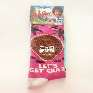 Bob Ross Pink Socks